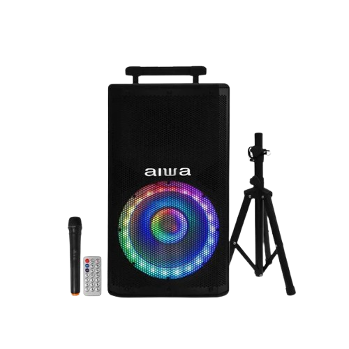 PARLANTE ACTIVO AIWA AW-TSP12K MMEDIA C/TRIPODE C/R 800W C/ MICR