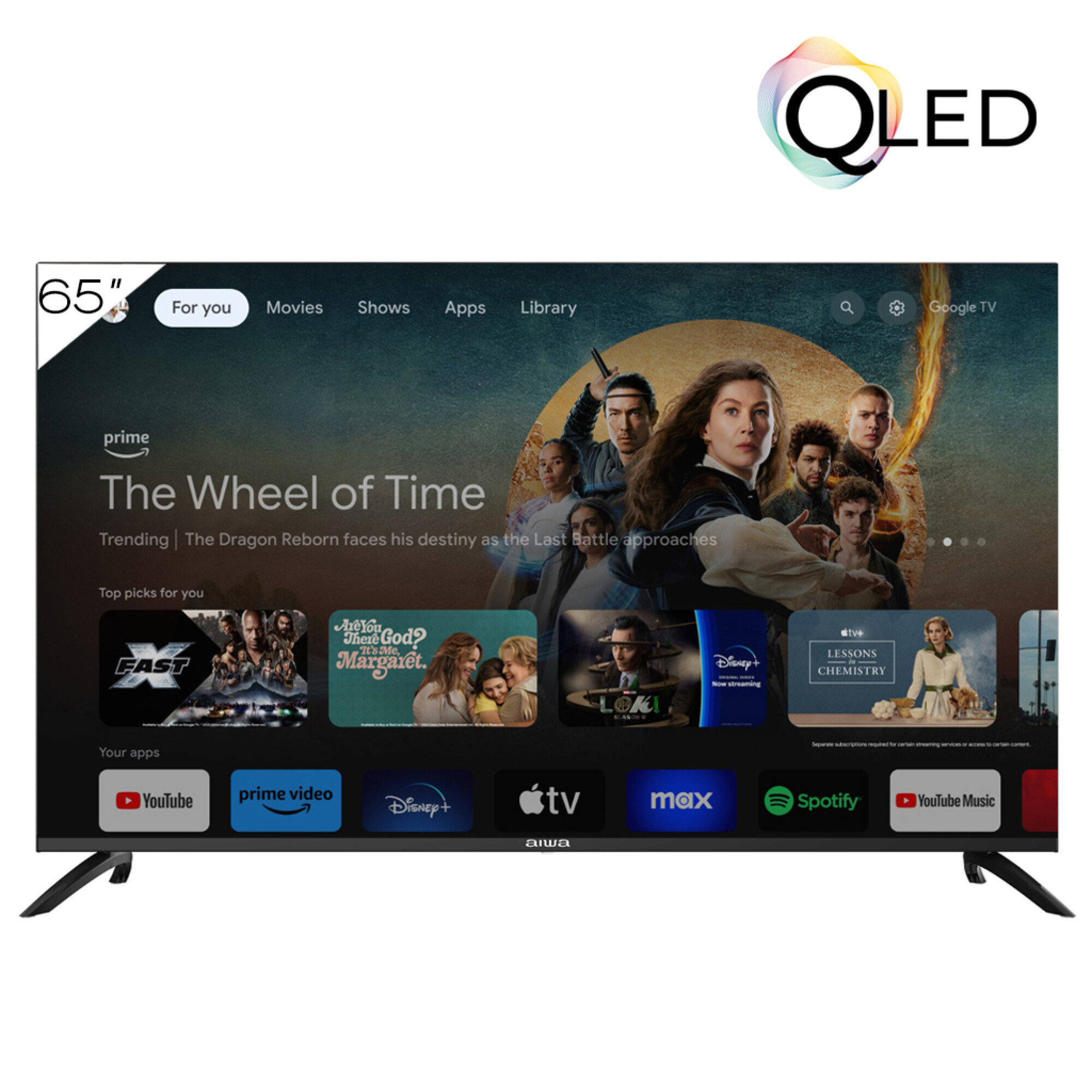 TELEVISOR AIWA AW-65B4QFG D-ISDB-T SMART 4K QLED GOOGLE TV