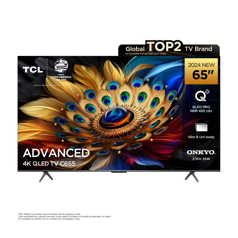 SMART TV TCL 65 65C655 GOOGLE TV QLED 4K HDR FRAMELESS