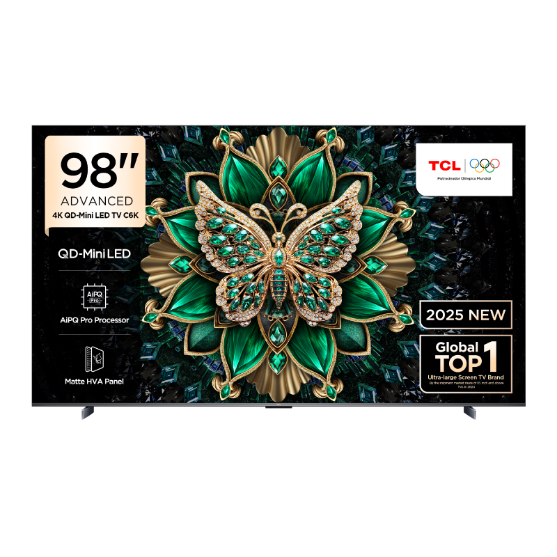SMART TV TCL 98 98C6K QDMiniLED 4K 120Hz OK Google Control de voz manos libres O