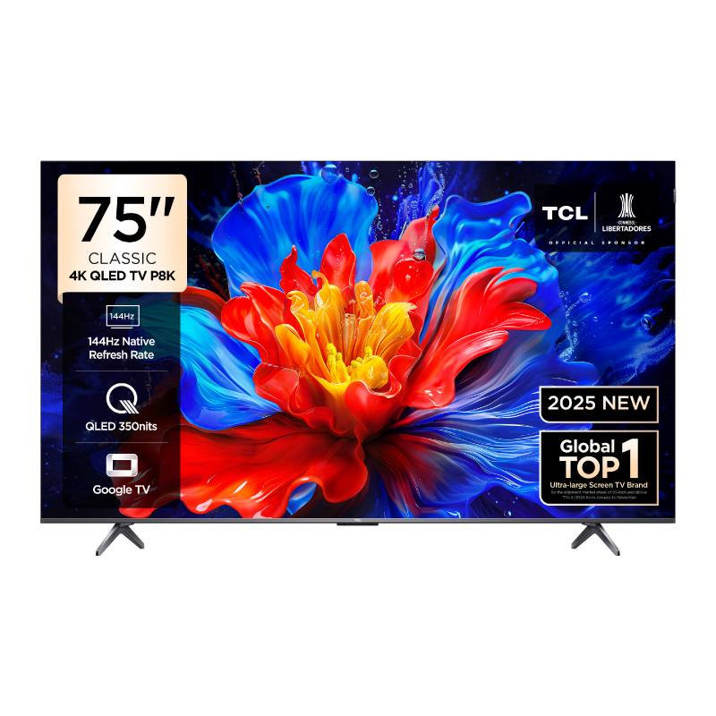SMART TV TCL 75 75P8K GOOGLE TV QLED 4K HDR FRAMELESS